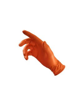 RĘKAWICE NITRYLOWE WZMACNIANE MONKEY POMARAŃCZOWE 50SZT. XL