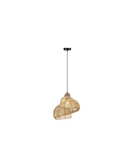 Rattanowa lampa wisząca Shella 40 cm jasne drewno 1xE27 Light Prestige