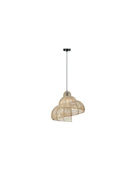 Rattanowa lampa wisząca Shella 60 cm jasne drewno 1xE27 Light Prestige