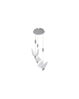 Lampa wisząca Mariposa 3 srebrna LED CCT Light Prestige