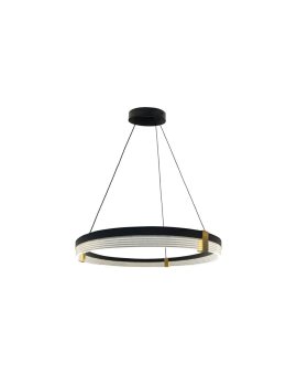 Lampa wisząca Plum Triangle 80 cm czarno-transparentna LED CCT Light Prestige