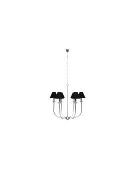 Lampa wisząca Glamour srebrno - czarna 6xE14 Light Prestige