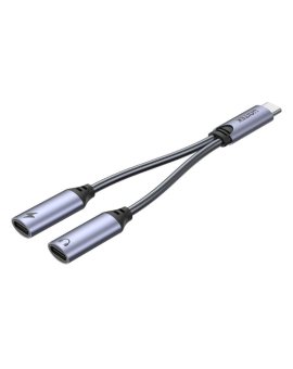 Unitek Adapter USB-C na 2 x port USB-C audio i 18W