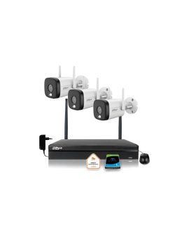 Zestaw monitoringu IP Dahua 3 Kamery WI-FI 5MPx aktywne odtraszanie LED IR do 30m