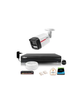 Zestaw monitoringu IP DAHUA kamera zewnętrzna WizColor 2K 4MPx 50m