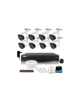 Zestaw monitoringu IP Dahua 8mpx 4K 8 kamer IPC-HFW2849S-S-IL z dyskiem 1TB
