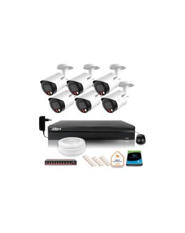 Zestaw monitoringu IP Dahua 8mpx 4K 6 kamer IPC-HFW2849S-S-IL z dyskiem 1TB