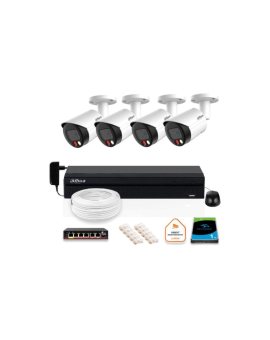 Zestaw monitoringu IP Dahua 8mpx 4K 4 kamery IPC-HFW2849S-S-IL z dyskiem 1TB