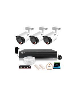 Zestaw monitoringu IP Dahua 8mpx 4K 3 kamery IPC-HFW2849S-S-IL z dyskiem 1TB