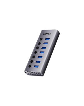 Unitek Hub USB A 3.0 7w1, 5Gbps z przełącznikami portów