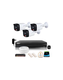 ZESTAW 3 Kamery IP Dahua 8mpx IPC-HFW1839TC-A-IL-0280B-S6 + DYSK 1TB