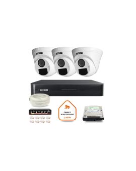 Zestaw monitoringu IP BCS Basic 3x Kamera BCS-B-EIP15FR3(2.0) Rejestrator z dyskiem 1TB