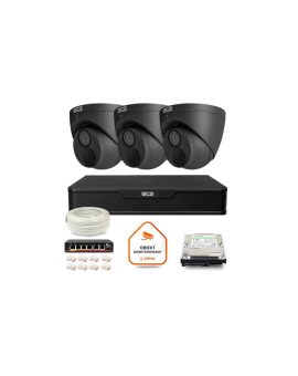Zestaw monitoringu IP BCS Point 3x Kamera BCS-P-EIP28FWR3-Ai2-G Rejestrator z dyskiem 1TB