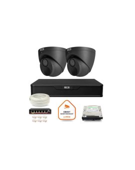 Zestaw monitoringu IP BCS Point 2x Kamera BCS-P-EIP28FWR3-Ai2-G Rejestrator z dyskiem 1TB