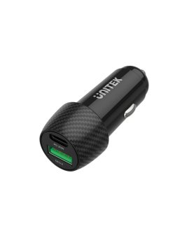 Unitek Ładowarka samochodowa 38W USB-A USB-C QC3..0