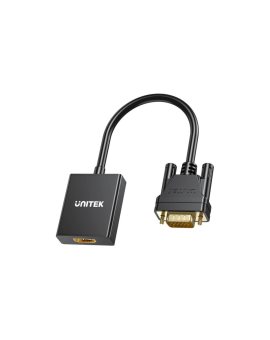 Unitek Adapter VGA na HDMI FullHD czarny 15cm