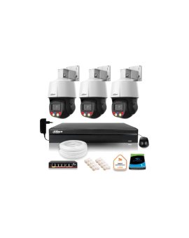 Zestaw monitoringu IP Dahua 3 kamery obrotowe 4MPx dysk 1TB
