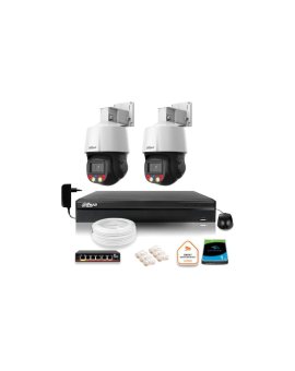 Zestaw monitoringu iP Dahua 2 kamery obrotowe 4MPx dysk 1TB