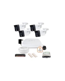 Zestaw monitoringu IP Dahua 4 kamery tubowe 6Mpx Dysk 1TB