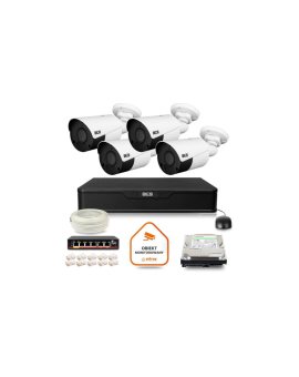 Zestaw monitoringu IP BCS Point 4x Kamera BCS-P-TIP15FSR5 Rejestrator z dyskiem 1TB