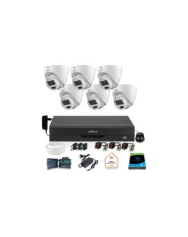 Zestaw monitoringu Dahua 6x kamera kopułkowa HAC-HDW1500CLQ-IL-A-0280B-S2 1TB IR 20m 51mp