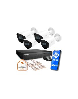 Zestaw monitoringu EZ-IP by Dahua 4 kamer tubowych IP 2K EZI-B140-F2 z usługą montażu