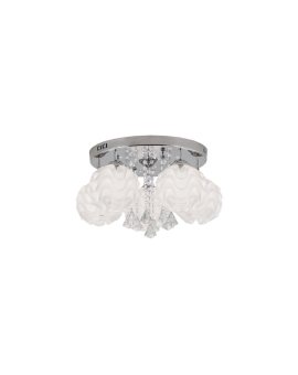 Ozdobny plafon Sada srebrny 5xE14 plus LED Light Prestige