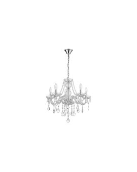 Lampa wisząca Cristallo srebrna 5xE14 Light Prestige