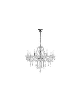 Lampa wisząca Cristallo srebrna 8xE14 Light Prestige