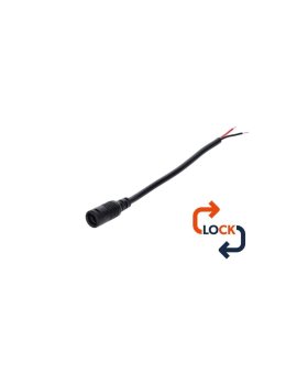 Gniazdo DC 5.5x2.1 przewód czarny 15cm 22awg z blokadą
