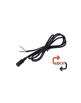 Gniazdo DC 5.5x2.1 przewód czarny 150cm 22awg z blokadą