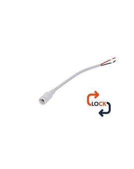 Gniazdo DC 5.5x2.1 przewód biały 150cm 22awg z blokadą