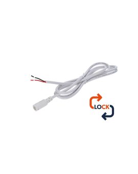 Gniazdo DC 5.5x2.1 przewód biały 15cm 22awg z blokadą
