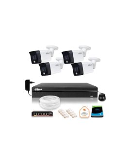 Zestaw monitoringu IP Dahua 4 kamery tubowe 6Mpx Dysk 1TB