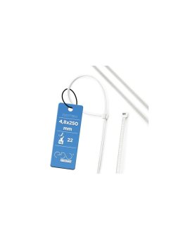 Opaska kablowa opaska zaciskowa bezhalogenowa 4,8x250 Biała Opk. 100 szt. EDO777803 EDO