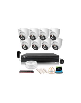 Zestaw monitoringu IP Dahua 2MPx 8 Kamer zewnętrznych oświetlenie IR LED 30m