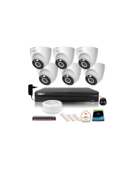 Zestaw monitoringu IP Dahua 2MPx 6 Kamer zewnętrznych oświetlenie IR LED 30m