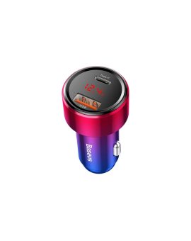 Ładowarka samochodowa Baseus Magic Series PPS USB-C/USB-A 45W różowo-niebieska