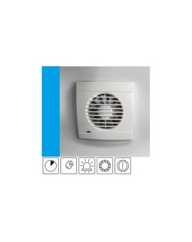 Wentylator domowy Vulkan RK100HT+ czujnik wilgoci, timer, klapka zwrotna, łożysko kulkowe, kontrolka LED, fi 100 mm, kolor biały