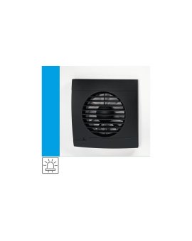 Wentylator domowy Vulkan RS100L Onyx kontrolka LED, fi 100 mm, kolor czarny
