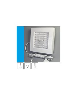 Wentylator domowy Atol 100A przewód z wtyczką, automatyczna żaluzja, fi 100 mm, kolor biały