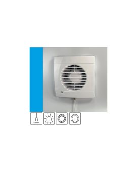 Wentylator domowy Aero RK100P+ kontrolka LED, klapka zwrotna, przełącznik pociągany, łożysko kulkowe, fi 100 mm, kolor biały