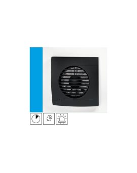 Wentylator domowy Vulkan RS100HT Onyx czujnik wilgotności z opóźnieniem czasowym, kontrolka LED, fi 100 mm, kolor czarny