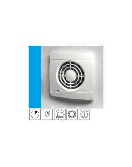 Wentylator domowy Vulkan VK100HT+ czujnik wilgoci, timer, klapka zwrotna, łożysko kulkowe, kontrolka LED, fi 100 mm, kolor biały