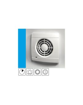 Wentylator domowy Vulkan VK100T+ klapka zwrotna, łożysko kulkowe, wyłącznik czasowy, kontrolka LED, fi 100 mm, kolor biały
