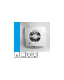 Wentylator domowy Vulkan RK100P+ klapka zwrotna, przełącznik pociągany, łożysko kulkowe, kontrolka LED, fi 100 mm, kolor biały