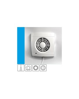 Wentylator domowy Vulkan VK100P+ klapka zwrotna, przełącznik pociągany, łożysko kulkowe, kontrolka LED, fi 100 mm, kolor biały