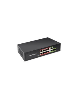Qoltec Przełącznik sieciowy SWITCH FAST Ethernet PoE 8x RJ45 PoE 2x RJ45 Uplink 1x SFP 120W 1000 Mb