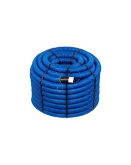 Rura karbowana AROT 32mm dwuwarstwowa osłonowa do ziemi peszel z pilotem z mufą 450N HDPE niebieska 25m RDG ITALINE