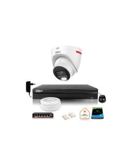 Zestaw monitoringu IP DAHUA kamera zewnętrzna WizColor 2K 4MPx 30m